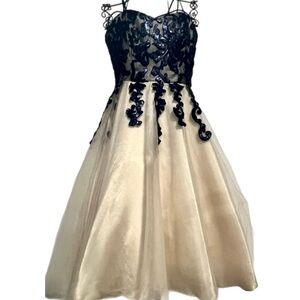 Windsor strapless navy blue sequins cocktail dress